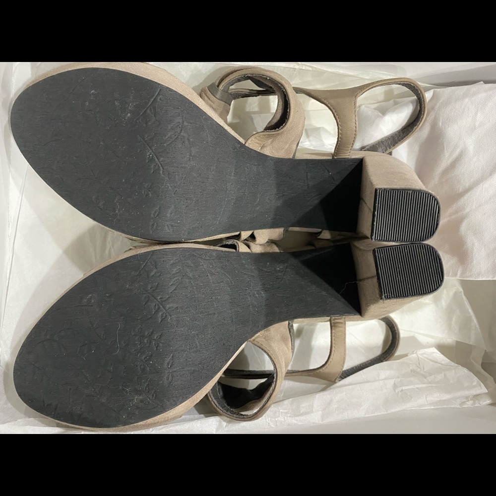 COPY - Anthropologie taupe suede knotted sandals NEW 9.5 - Picture 5 of 8